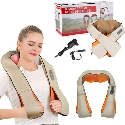 ОЧЕНКА! Роликовий масажер для спини та шиї Massager of Neck Kneading (Плохе паковання 760) MNK760 фото