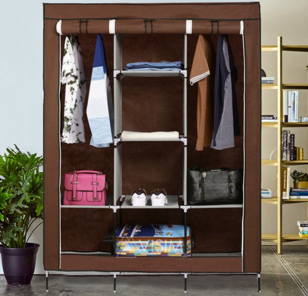 Складной каркасный тканевый шкаф Storage Wardrobe 88130, шкаф на три секции 130*45*175 Storage88130 фото