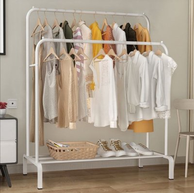 Подвійна стійка для одягу білого кольору Double floor Hanger N322 фото