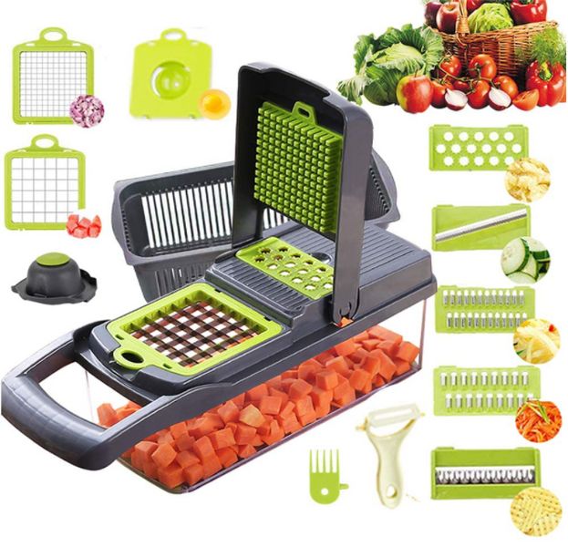 Овощерезка-измельчитель Veggie Slicer 14 в 1, ситечко для яиц и нож для очистки овощей KA-808 KA-808 фото