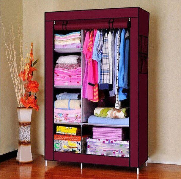 Тканинна шафа складана STORAGE WARDROBE KM-105 на 2 секції (106х45х170 см), органайзер для одягу KM-105 фото