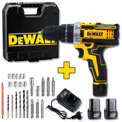 Набор шуруповерт аккумуляторный с насадками screw driver sets yellow 12v Полный комплект в чемодане! NO12v фото