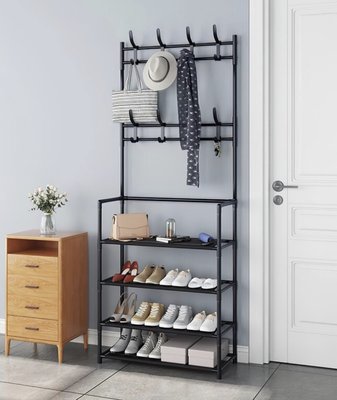 Универсальная вешалка для одежды New simple floor clothes rack size 60X29.5X151 см Черная 7095930293 фото