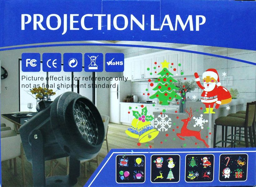 Лазерный проектор на Новый год Projection Lamp с 16-ю рисунками и кронштейном SE-328-01 SE-328-01 фото