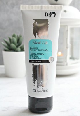 Срібна маска-плівка для обличчя очисна Bio World Secret Life Hydro Therapy Mask фото