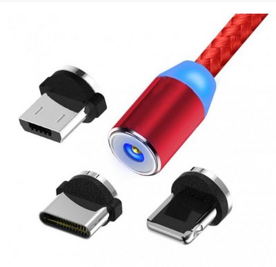 Магнітний кабель X-Cable Magnetic 360 3 in 1, червоний KG3087 фото