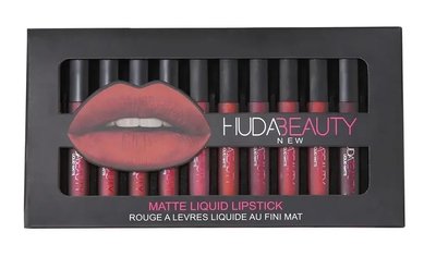 Набор помад HUDABEAUTY 12 штук | Набор жидких матовых помад Худа Бьюти Pom12 фото