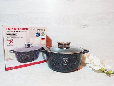 Кастрюля Top Kitchen (черный в белую точку, черный в оранжевую точку и синий) TК00052 24см 4,2 л TK00052 фото