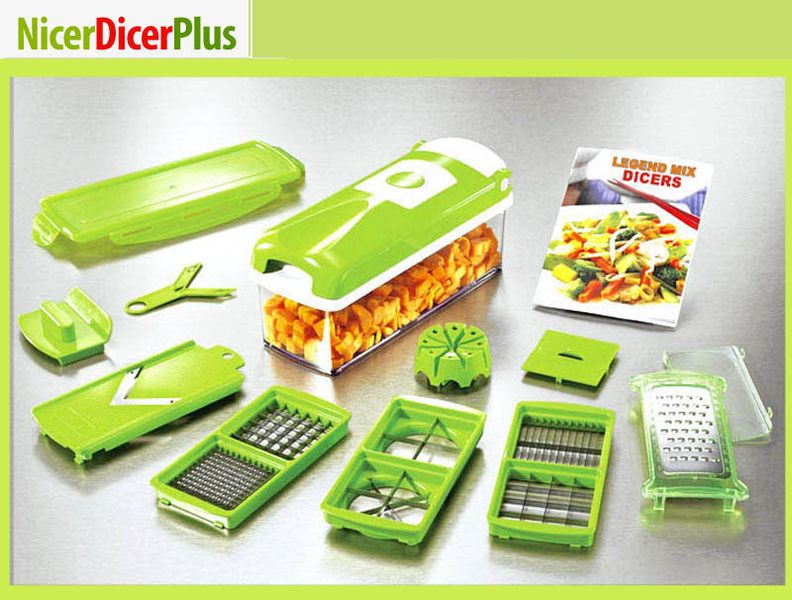 Овощерезка Найсер Дайсер, Nicer Dicer Plus измельчитель аналог с книгой рецептов 3811072 фото