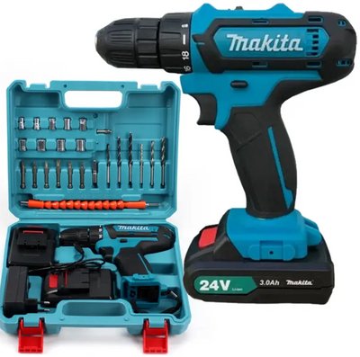 Шурупокрут Makita 331 DWE (24 V, 5.0 AH) з набором інструментів, запасний акумулятор DF240DWE фото