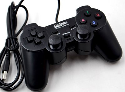 Джойстик проводной USB USB-208 DualShock вибро Черный USB208 фото