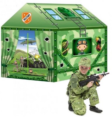 Игровой домик детская палатка для мальчиков Happy kid Military House для дома и улицы Зелёный NO90492023 фото