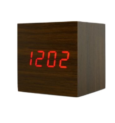 Электронные настольные часы в виде деревянного бруска LED WOOD CLOCK VST-869-1 VST8691 фото