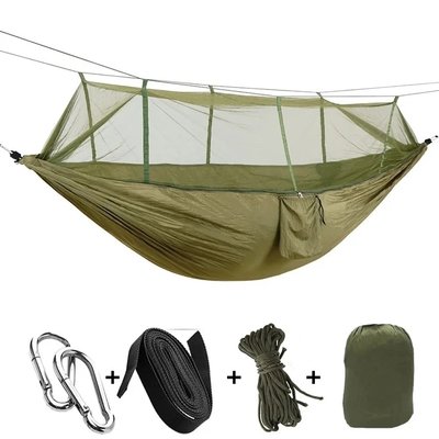 Гамак двойной с москитной сеткой Hammock With Net Army для отдыха до 200 кг OLIV20 фото