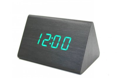 Електронний настільний годинник-будильник Led Wood Clock VST-864-1 з будильником, датою та термометром VST8641 фото