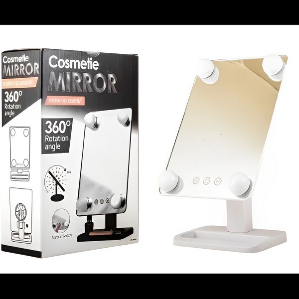 Компактное зеркало с подсветкой для макияжа MCH Cosmetie Mirror 360 Rotation Angel с LED подсветкой для дома LEDM360 фото