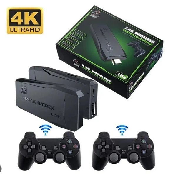 Ігрова приставка M8 64 gb Mini Game Stick 4K HDMI + 2 бездротові джойстики, консоль для телевізора M864 фото