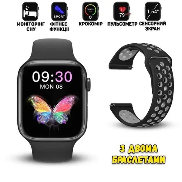 Розумний смарт-годинник Smart Watch T55 з 2 ремінцями, підтримка дзвінків, спортивні режими, вологозахист ip 67 NBM NNT55 фото