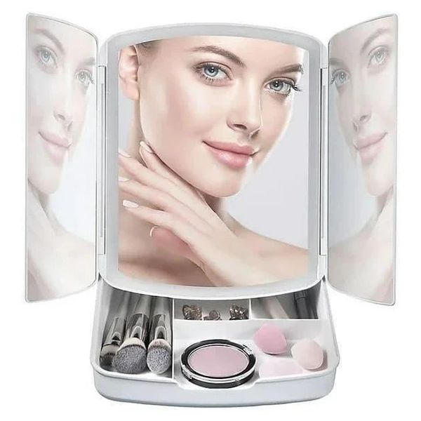 Настільне дзеркало для макіяжу Large LED Mirror "My Foldaway Lighted Makeup Mirror" OVAL263 фото