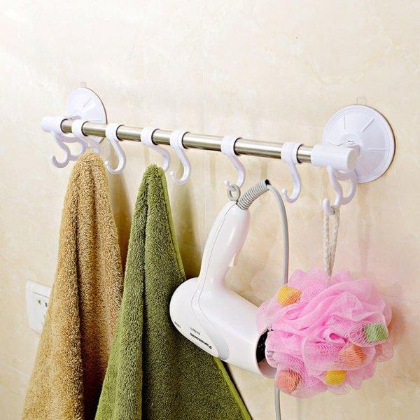 Тримач для рушників із гачками Hanging Rod Hook Towel ROD66 фото