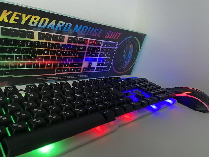 Клавиатура Русская + Мышка KEYBOARD KT-288 , комплект клавиатура и мышка с подсветкой KT-288  фото